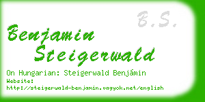 benjamin steigerwald business card